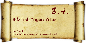 Bárányos Alex névjegykártya