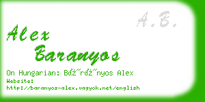 alex baranyos business card